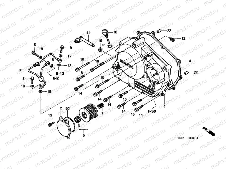 E-6 RIGHT CRANKSHAFT COVER