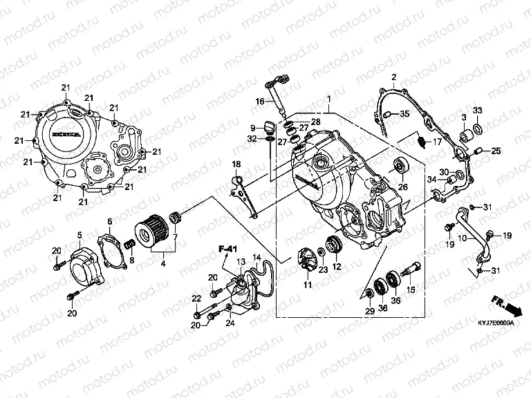 E-6 RIGHT CRANKSHAFT COVER