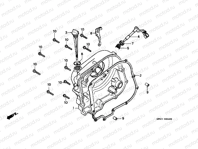 E-6 RIGHT CRANKSHAFT COVER