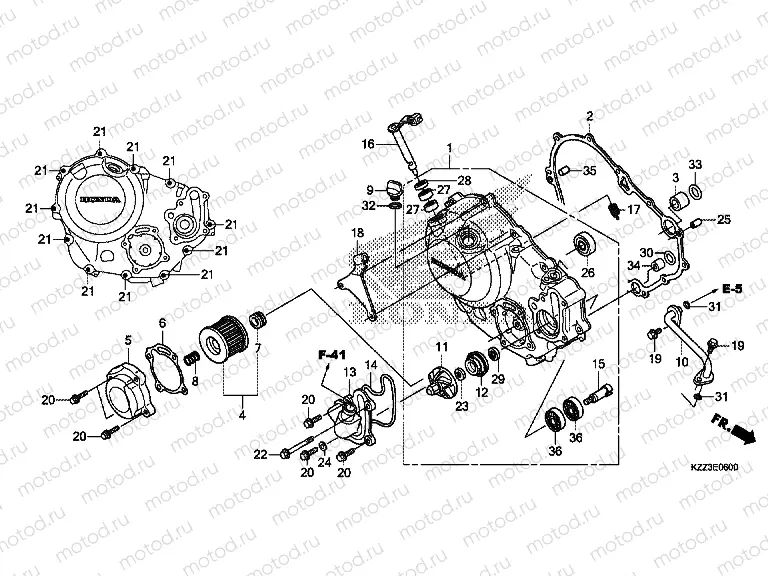 E-6 RIGHT CRANKSHAFT COVER