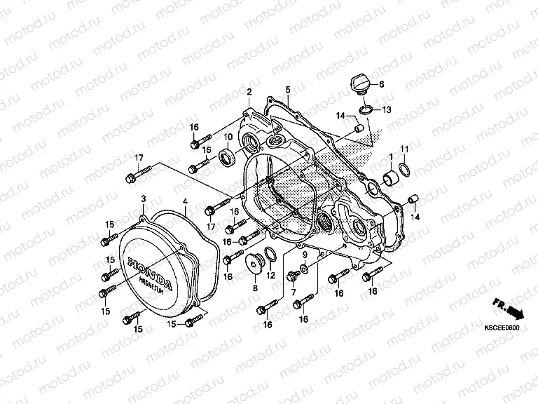 E-6 RIGHT CRANKSHAFT COVER