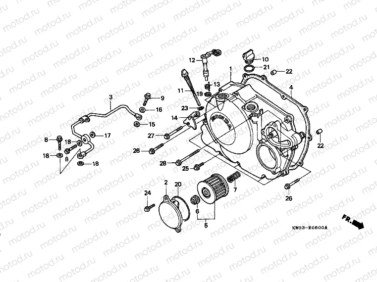 E-6 RIGHT CRANKSHAFT COVER