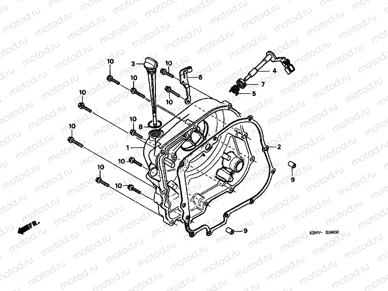 E-6 RIGHT CRANKSHAFT COVER