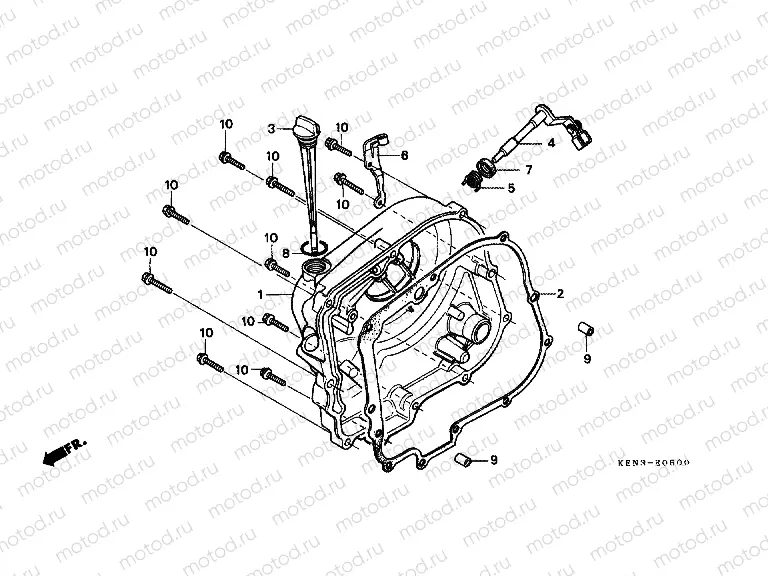 E-6 RIGHT CRANKSHAFT COVER