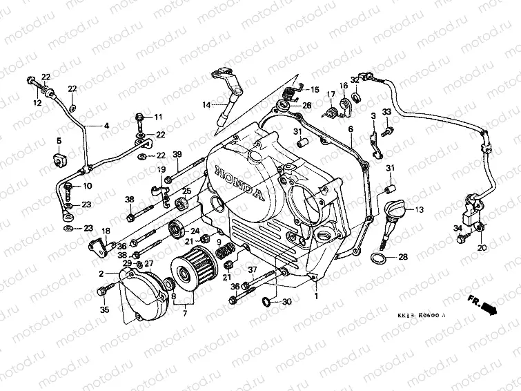 E-6 RIGHT CRANKSHAFT COVER
