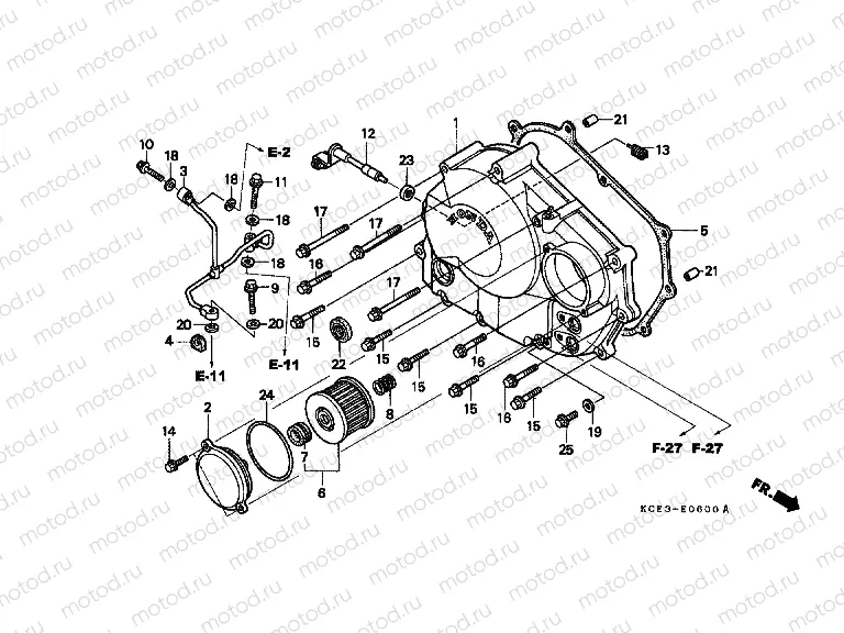 E-6 RIGHT CRANKSHAFT COVER