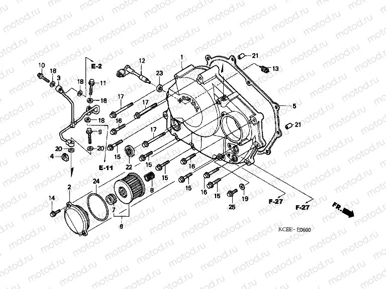 E-6 RIGHT CRANKSHAFT COVER