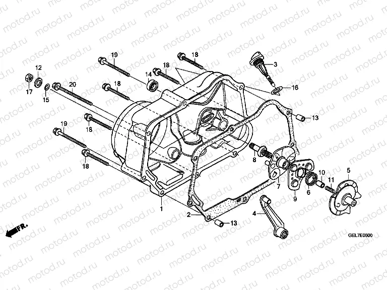 E-6 RIGHT CRANKSHAFT COVER