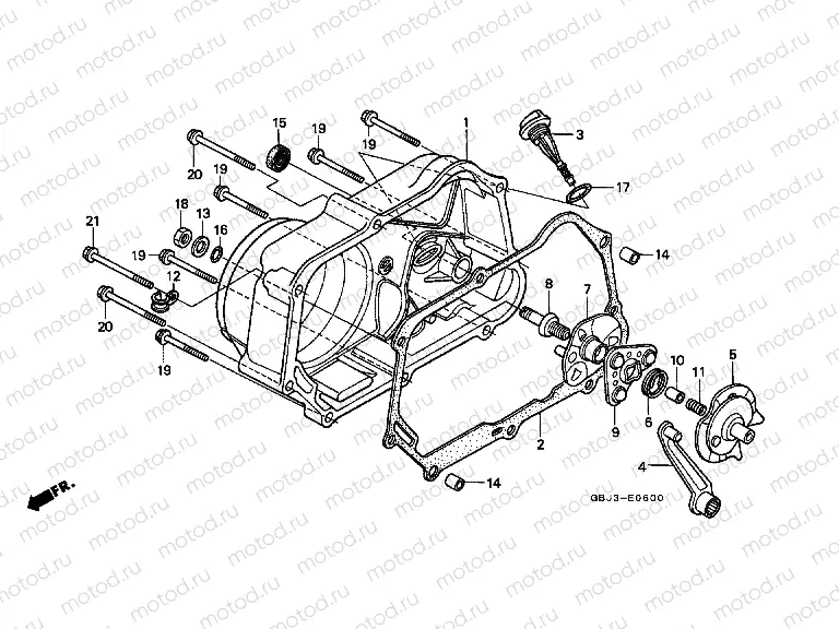 E-6 RIGHT CRANKSHAFT COVER