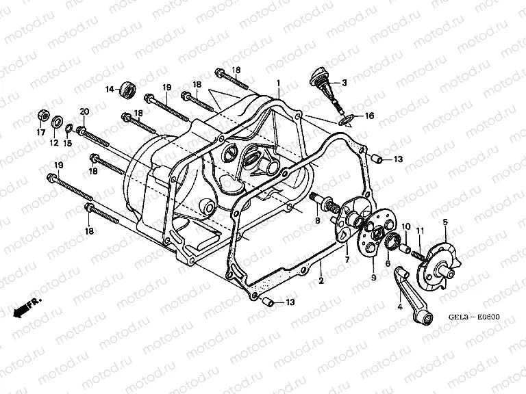 E-6 RIGHT CRANKSHAFT COVER