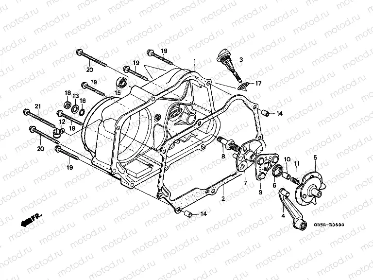 E-6 RIGHT CRANKSHAFT COVER