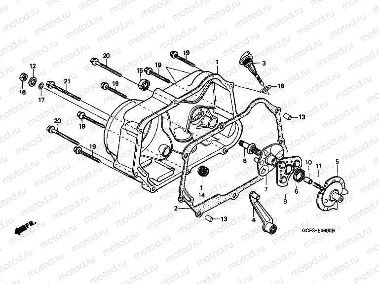 E-6 RIGHT CRANKSHAFT COVER