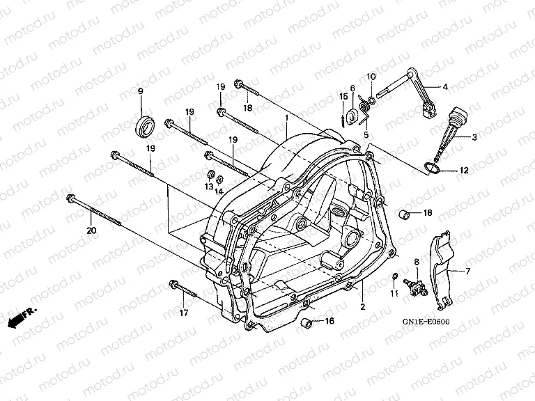 E-6 RIGHT CRANKSHAFT COVER