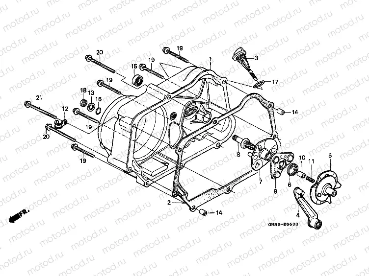 E-6 RIGHT CRANKSHAFT COVER