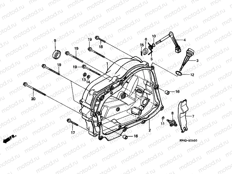 E-6 RIGHT CRANKSHAFT COVER