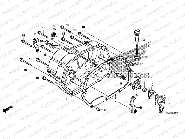 E-6 RIGHT CRANKSHAFT COVER