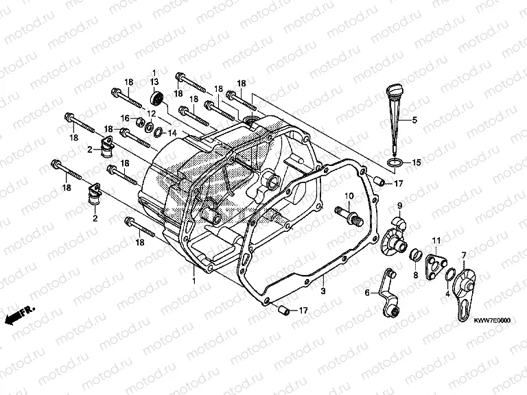 E-6 RIGHT CRANKSHAFT COVER