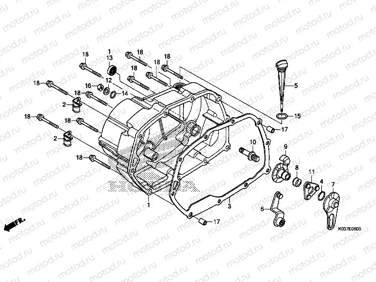 E-6 RIGHT CRANKSHAFT COVER