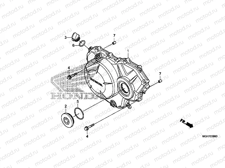 E-6 RIGHT CRANKSHAFT COVER (VFR1200X / XA / XL)
