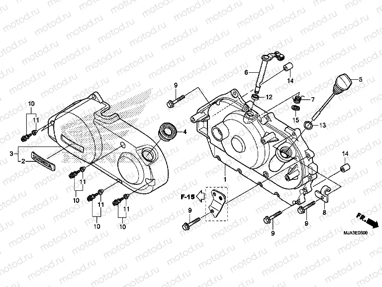 E-6 RIGHT CRANKSHAFT COVER (VT750C / C2S / CA / CS)