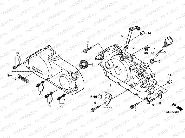E-6 RIGHT CRANKSHAFT COVER (VT750C2B / C2S / CS / C / CA)