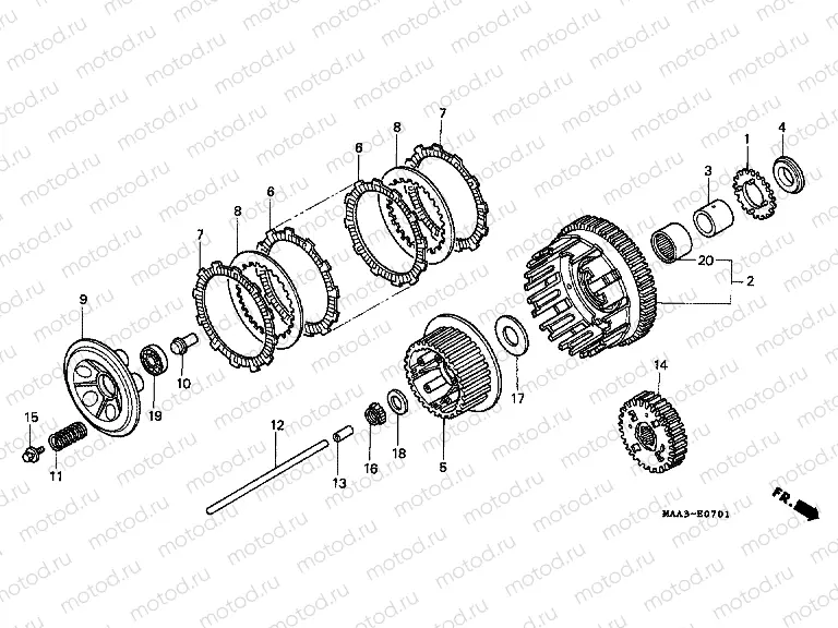 E-7-1 CLUTCH (VT1100CV / VW / V2) buy cheap online