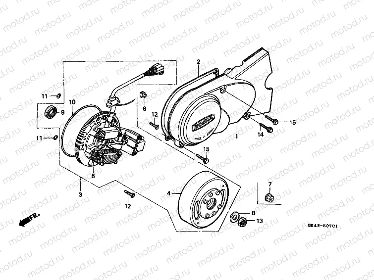 E-7-1 LEFT CRANKSHAFT COVER / GENERATOR (C50LAG / J / N)