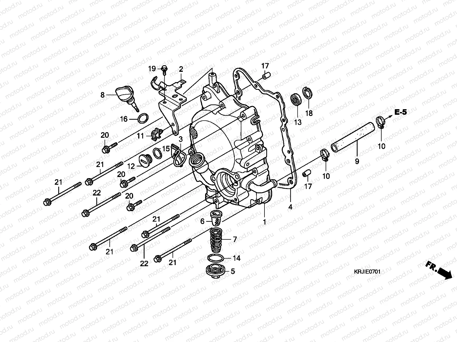 E-7-1 RIGHT CRANKCASE COVER (FES1257/A7)(FES1507/A7)