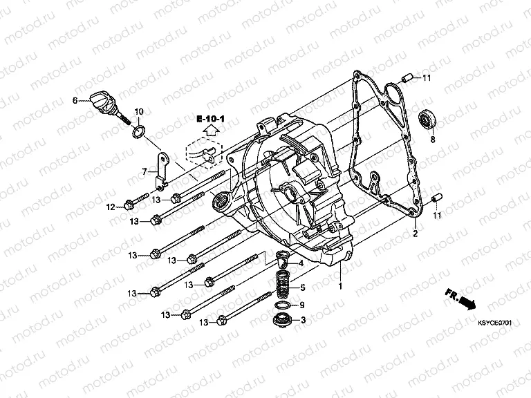 E-7-1 RIGHT CRANKSHAFT COVER (SC125A)