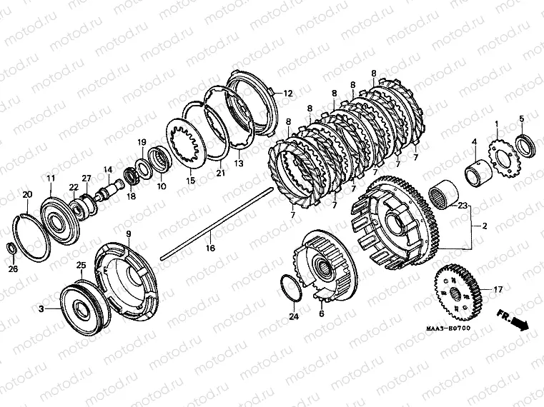 E-7 CLUTCH (VT1100CS / CT)