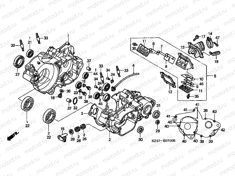 E-7 CRANKSHAFT (CR250R2)
