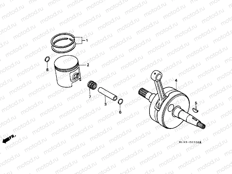 E-7 CRANKSHAFT / PISTON