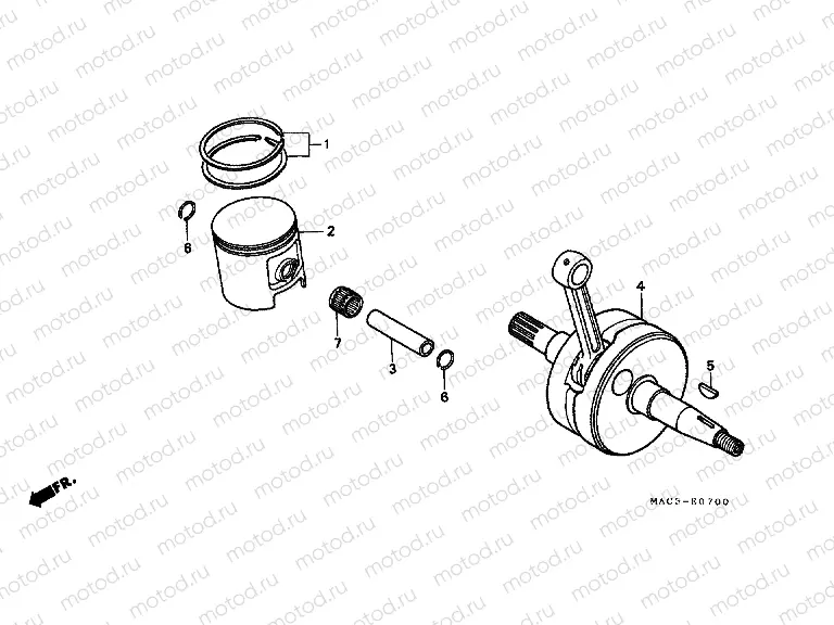 E-7 CRANKSHAFT / PISTON