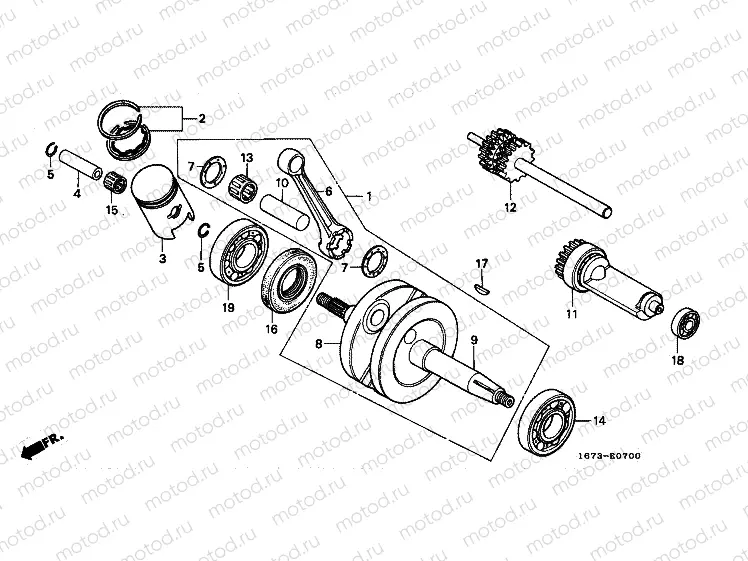 E-7 CRANKSHAFT / PISTON