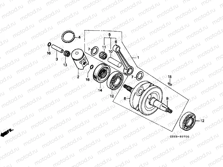 E-7 CRANKSHAFT / PISTON