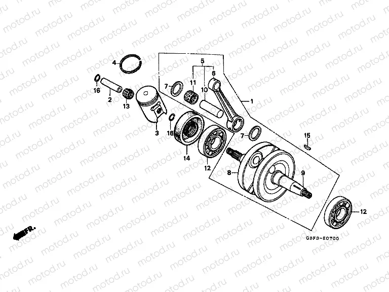 E-7 CRANKSHAFT / PISTON