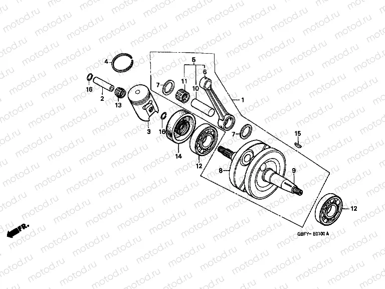 E-7 CRANKSHAFT / PISTON