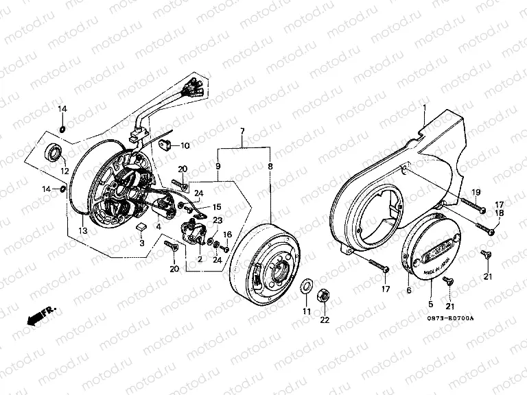E-7 LEFT CRANKSHAFT COVER / GENERATOR (1)