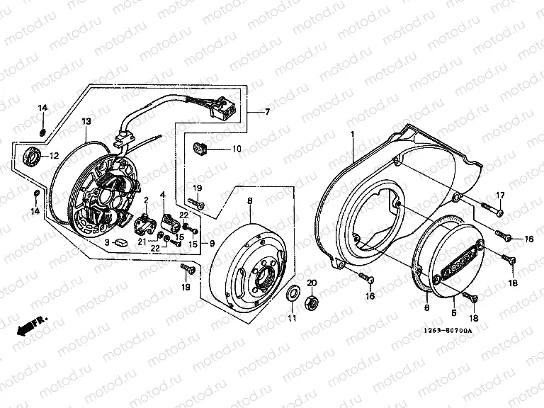 E-7 LEFT CRANKSHAFT COVER (ST50C / ST70C / K)