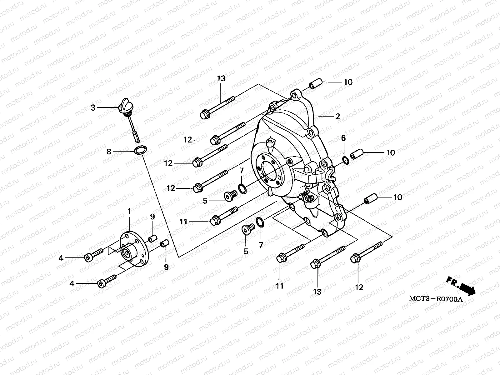 E-7 RIGHT CRANKCASE COVER