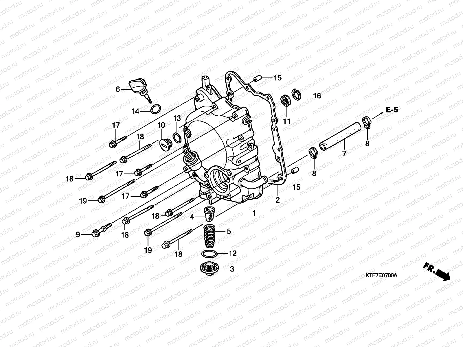 E-7 RIGHT CRANKCASE COVER