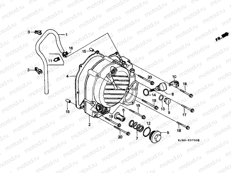 E-7 RIGHT CRANKSHAFT COVER
