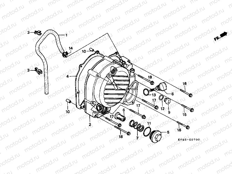 E-7 RIGHT CRANKSHAFT COVER