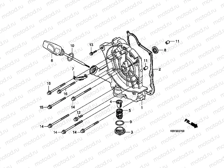 E-7 RIGHT CRANKSHAFT COVER