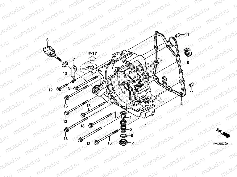 E-7 RIGHT CRANKSHAFT COVER