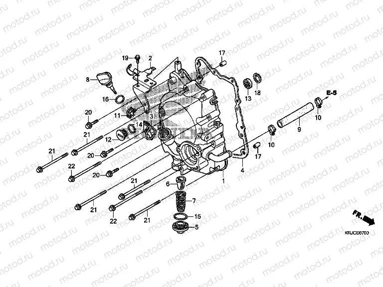 E-7 RIGHT CRANKSHAFT COVER