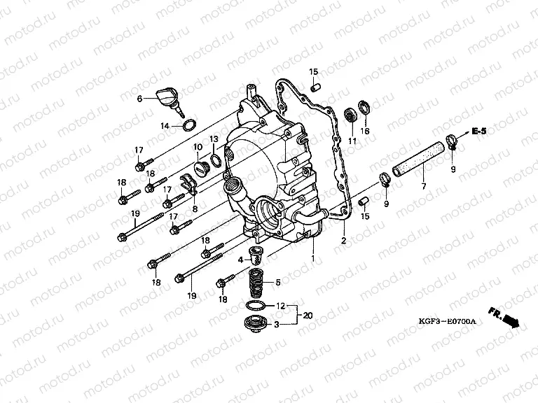 E-7 RIGHT CRANKSHAFT COVER