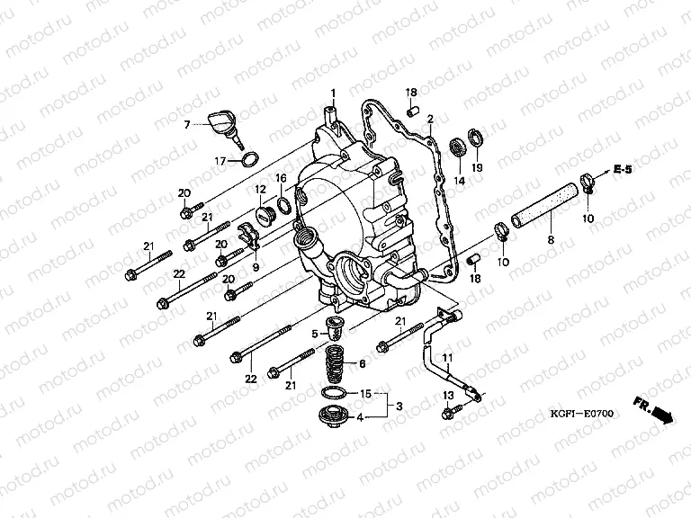 E-7 RIGHT CRANKSHAFT COVER