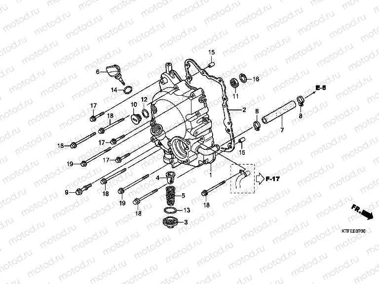 E-7 RIGHT CRANKSHAFT COVER