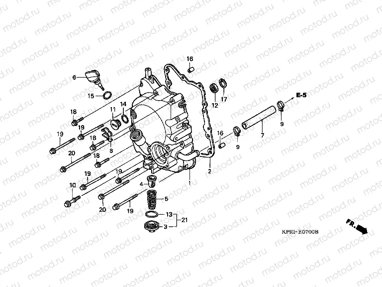 E-7 RIGHT CRANKSHAFT COVER